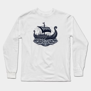 Viking Raiders: Norse Seafaring Art Long Sleeve T-Shirt